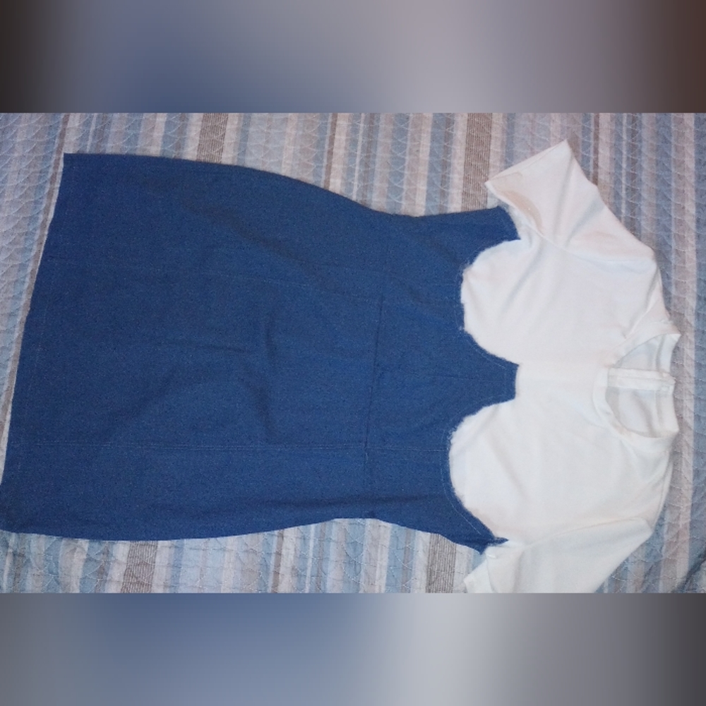 Custom dress  white and blue